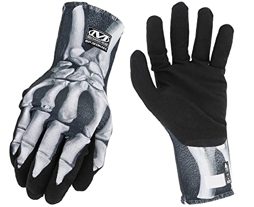 Mechanix Wear SpeedKnit Graphx Work Gloves, 1 Pack - Skeleton Bones Design, Touch Capable Gloves, Strong Grip in Dry, Wet and Oily Conditions (Large/X-Large, Black/White) - size: Large-X-Large, style: 1 Pair