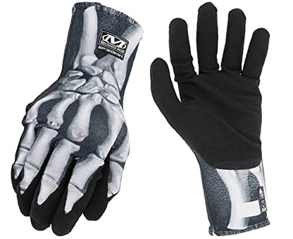 Mechanix Wear SpeedKnit Graphx Work Gloves, 1 Pack - Skeleton Bones Design, Touch Capable Gloves, Strong Grip in Dry, Wet and Oily Conditions (Large/X-Large, Black/White) - size: Large-X-Large, style: 1 Pair