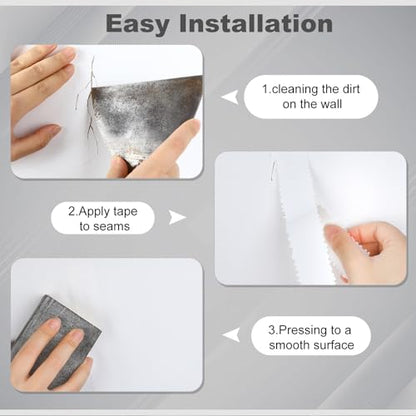 Self Adhesive Crack Repair Tape Drywall Joint Tape Patch Wall Seam Patch Heavy Duty Smooth Roll for Concrete Repair, White (2'' X 50') - size: 2'' X 50'