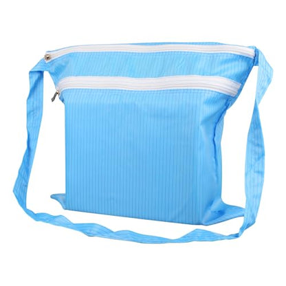 13 x 14 Inch Anti-static Cleanroom Crossbody Tool Bag,Storage Bag for Work & Travel（Blue） - color: Blue