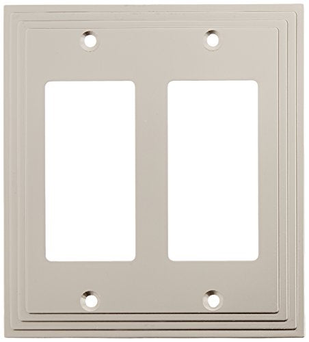 Amerelle Steps Double Rocker Cast Metal Wallplate in Satin Nickel - color: Satin Nickel, size: 2 Rocker GFCI