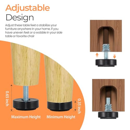 NEWBYTEK M6 Adjustable Furniture Leveler, 12 Pack Rubber Leveling Feet Screws in Threaded, Feet Levelers Screw On Furniture Glide Leveling for Table, Chair, Furniture Legs (with Insert nut) - size: Metric M6 | Install Kit (With Nut)
