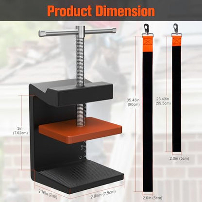 Ladder Stability Anchor, Ultimate Ladder Safety Kit, Ladder Guard Fall Protection Anchor, Anti-Slip Ladders Anchor Clamp Roof with Rack Straps