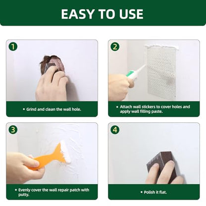 500g Wall Putty Hole Repair, Safe Wall Mending Agent, Drywall Repair Kit with Nozzle,Spackle for Drywall Paste, Easy to Fill Holes for Aluminum Metal Plaster Sheetrock Ceiling - size: 2Pcs_500g