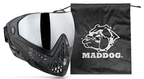 Maddog Dye i5 Thermal Anti-Fog Paintball Airsoft Mask Goggle System Combo with Microfiber Bag | Safety Certified Protection - color: Dyecam Black Fade