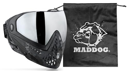 Maddog Dye i5 Thermal Anti-Fog Paintball Airsoft Mask Goggle System Combo with Microfiber Bag | Safety Certified Protection - color: Dyecam Black Fade