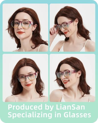 LianSan Safety Glasses Over Eyeglasses for Women - Anti-Fog Goggles Fit Over Eyewear for ANSI Z87.1 Certified - color: Multicolor/Clear