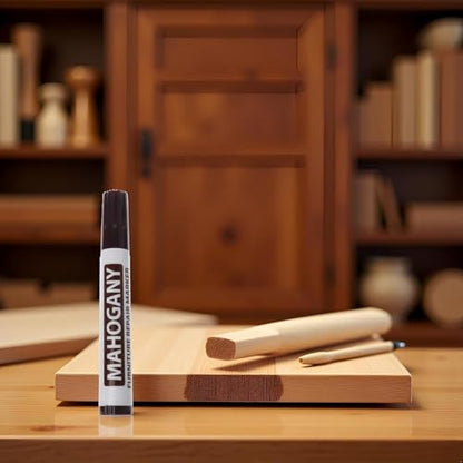 2Pcs Brown Furniture Repair Wood Cabinet Floor Touch Up Markers Scratch Filler Remover - Mahogany,Wood Polish and Care