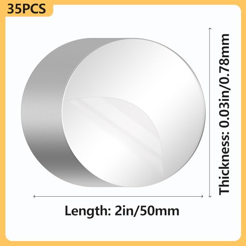 35PCS Heavy Duty Double Sided Adhesive Mounting Circle Tape, Waterproof Strong Clear No Residue Removable Tape for Hanging, Wall Mounting, Home Decor & Shower - size: 35Pcs