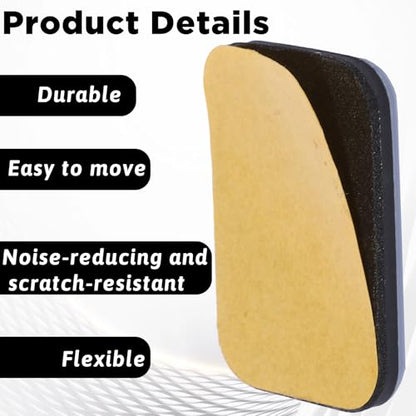 Chair Sliders, 16Pcs Self-Stick Furniture Sliders for Carpets Rectangle 1.4" x 1" Furniture Glides Heavy Duty Adhesive Movers Premium Chair Leg Floor Protectors Slide Effortlessly Protect Floors - size: 1.4" x 1"