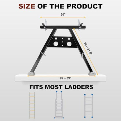 Ladder Stabilizer for Roof,Ladder Stabilizer,Wall Standoff,Ladder Accessory Safety Stability Easy Use,380 Lbs Weight Rating,Black