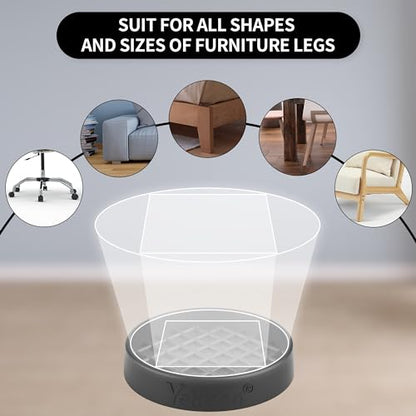 Furniture Coasters-8 Pcs 3" Round Non Slip Furniture Pads-Furniture Caster Cups-Non Skid Grippers Rubber Furniture Feet Anti Slide Hardwoods Floor Protector Black - color: 8pcs3"round Black Square