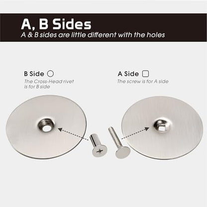 Door Knob Cover, 2-5/8" Diameter Solid Steel Deadbolt Cover Plate, Hole Filler Plate for Door Handle (1, Satin Nickel) - color: Satin Nickel