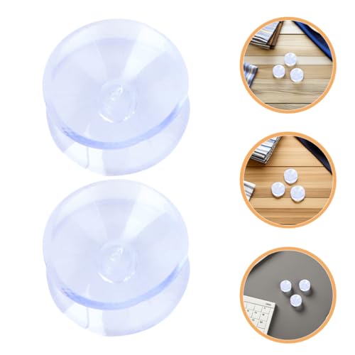 16pcs Double-Sided Suction Cup Glass Table Bumpers, Non-Adhesive Anti-Slip Rubber Furniture Pads with 35mm Diameter for Glass Table Top Protection and Stabilization