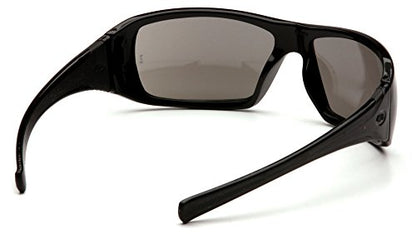 Pyramex Goliath Safety Eyewear Black Frame Clear Anti Fog Lens - color: Black Frame/Silver Mirror Lens