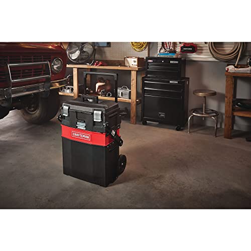 CRAFTSMAN 22-in. Rolling Tool Box with Wheels, Black, Plastic, Lockable (CMST20880) - style: Multi-level Tool Box