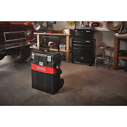CRAFTSMAN 22-in. Rolling Tool Box with Wheels, Black, Plastic, Lockable (CMST20880) - style: Multi-level Tool Box
