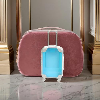False Eyelash Storage Box, Portable Travel Organizer Mini Luggage False Eyelash Tray Makeup Tool (BLUE) - color: BLUE