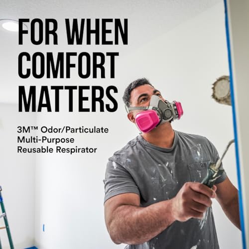 3M P100/OV Odor/Particulate Multi-Purpose Reusable Respirator 65021, NIOSH-APPROVED Organic Vapor Cartridge, Medium - size: 1 Count (Pack of 2)