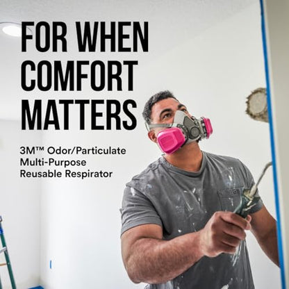 3M P100/OV Odor/Particulate Multi-Purpose Reusable Respirator 65021, NIOSH-APPROVED Organic Vapor Cartridge, Medium - size: 1 Count (Pack of 2)