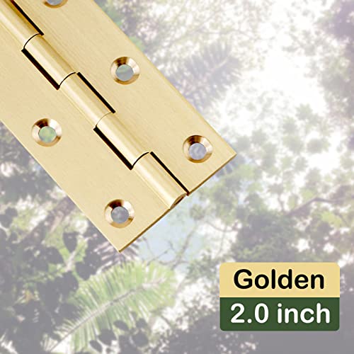 8 Pcs Solid Brass Hinges, 2 inch Cabinet Hinge with Screws,Suitable for Jewelry Chest, Wood Box, Toolbox and Cabinet 2.0 inch - size: 2.0 inch
