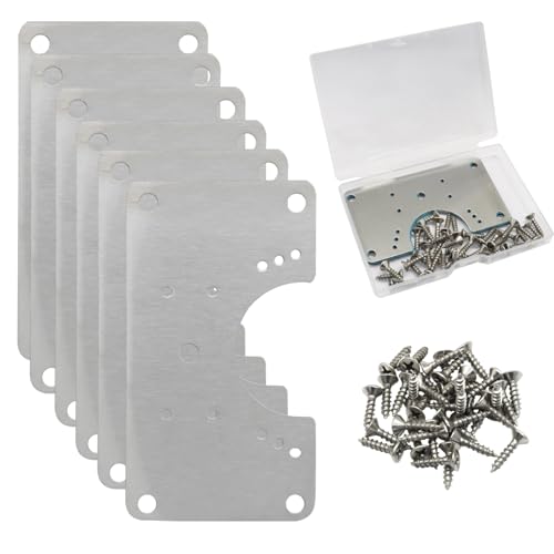Zorfeter 6 Pcs 3.54 x 1.97 Inch Cabinet Hinge Repair Plate, Small Metal Hinge Repair Board Stainless Steel Cabinet Hinges, Fixing Brackets for Kitchen Cupboard Door Locker Cabinet Door - size: Small