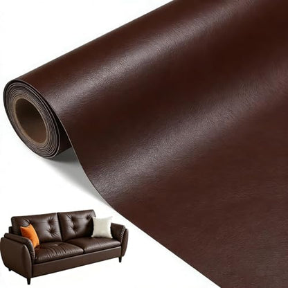Leather Repair Patch 24x54 Inch, Self Adhesive Leather Repair Tape, Large Vinyl Repair Kit for Sofa Couch Furniture Car Seats, Strong Adhesion Scratch Resistant Easy Cut (Dark Brown) - color: Dark Brown