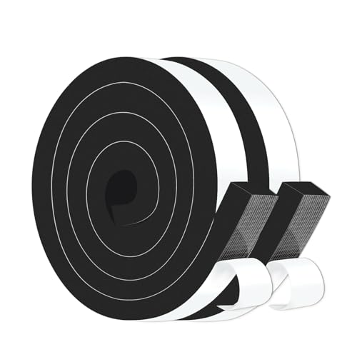 Door Weather Stripping,Air Conditioner Foam,Strong Adhesive,Soundproof, Dustproof,Reduce Noise,High Density CR Foam Insulation Tape for Door Frame,Window Frame (Black, 1 in x 3/4 in x 13 Ft) - size: 1 In x 3/4 In x 13 Ft