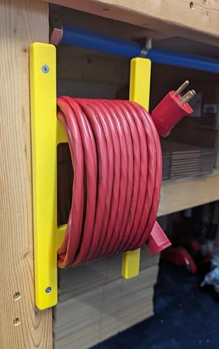 Poly Heavy Duty Extension Cord Storage Reel, Yellow Cord Organizer Wrap-Holds 100 feet