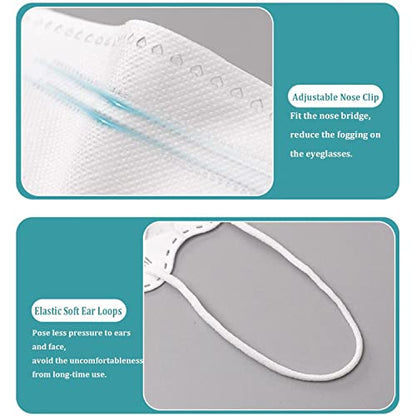 akgk KN95 Face Masks 50 Pack, 5-Ply Disposable Multicolor Face Mask Against PM 2.5 Smoke and Dust - color: Z-50 Pack-multicolor