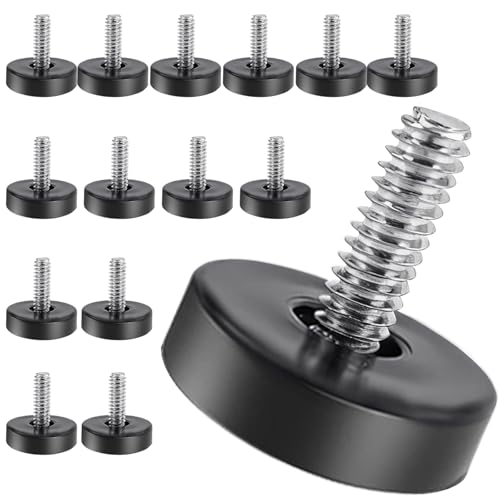 1/4" Thread Furniture Feet Levelers, 15PCS Adjustable Leveling Feet Threaded Screw-in, Furniture Feet Screw on Furniture Glide Leveling for Table, Desk, Cabinet, Chair, Stool Legs
