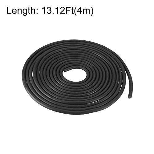 uxcell Nitrile Rubber Round Seal Strip, 7mm(9/32") Diameter 4 Meters (13.12Ft) Long Hard Solid Rubber Weather Stripping for DIY Gasket, Industrial Equipment, and Furniture - size: 7mmx4m