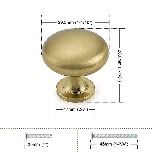 Probrico 5 Pack Single Hole Cabinet Knobs, Modern Style Drawer Pulls Champagne Bronze Knobs for Kitchen Bedroom Bathroom, Dresser Knob Furniture Handle Hardware - color: Champagne Bronze