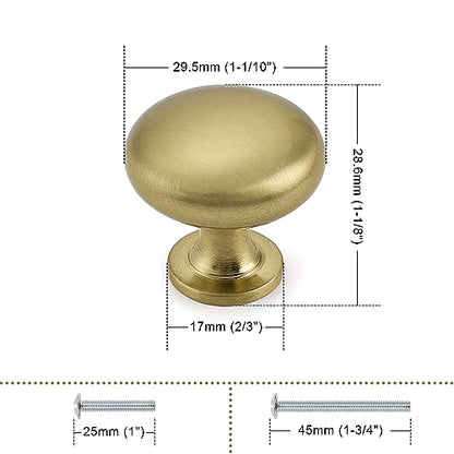 Probrico 5 Pack Single Hole Cabinet Knobs, Modern Style Drawer Pulls Champagne Bronze Knobs for Kitchen Bedroom Bathroom, Dresser Knob Furniture Handle Hardware - color: Champagne Bronze