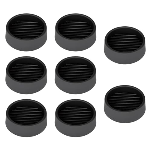 8 Pcs 1.5 x 1.5 Round Non Slip Furniture Pads, Rubber Caster Cups to Prevent Furnitures Feet from Sliding, Anti-Slip Gripper, Floor Protectors for Bed Couch Leg Stoppers (Black)