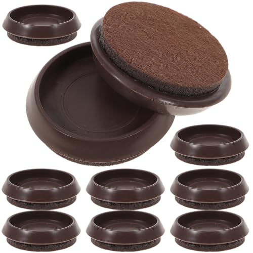 Angoily Non Slip Furniture Pads, 10pcs Round Rubber Caster Cups, Anti-Slip Furniture-Sliders Anti Skid Furniture Feet, Anti Slide Floor Protector Bed Couch Table Chair Hardwood Stoppers Light Brown - size: 5.50X5.50X1.40CM