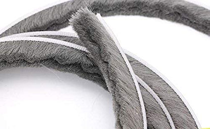 Weather Stripping Door Seal - 5m (16ft) Brush Weather Stripping, Card-Slot Seal Strip Pile Weatherstrip for Door Window (5mm x 6mm (Baking 0.197 x Brush 0.236 Inch) Gray) - size: 5 mm x 6 mm