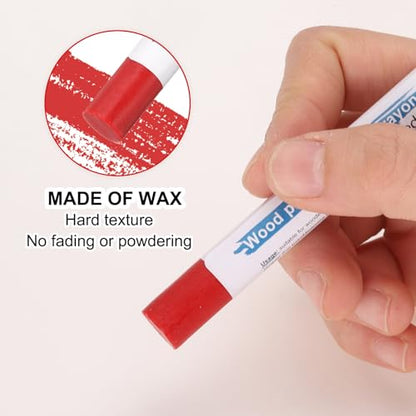 HARFINGTON Wood Filler Sticks 6 Colors Wooden Wax Touch Up Furniture Repair Crayons for Jewel Blue, Navy Blue, Blue, Orange, Dark Red, Pink - color: Jewel Tones Series