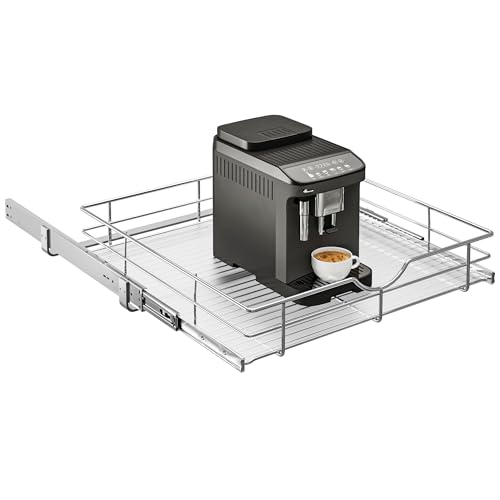 WelFurGeer Soft Close Slide Out Cabinet Shelf, 23" W x 22" D Pull Out Drawers for Kitchen Cabinets, Kitchen Shelf Organizer, Cupboard Organizers and Storage, Under Cabinet Pull Out Shelves - color: 1 Tier, size: W23 (23"W x 22"D)