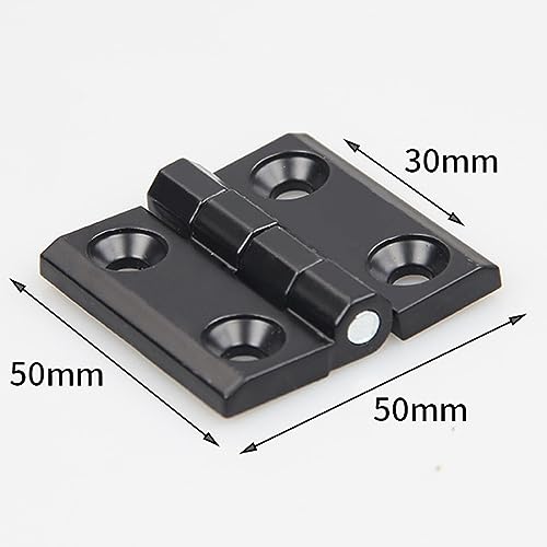 4 Pcs Black Zinc Alloy Hinge Door Frame Hinges Aluminum Profile Hinge Install Kit for 2020 Aluminum Extrusion Profile Slot 6mm (50x50mm) - size: 50x50mm