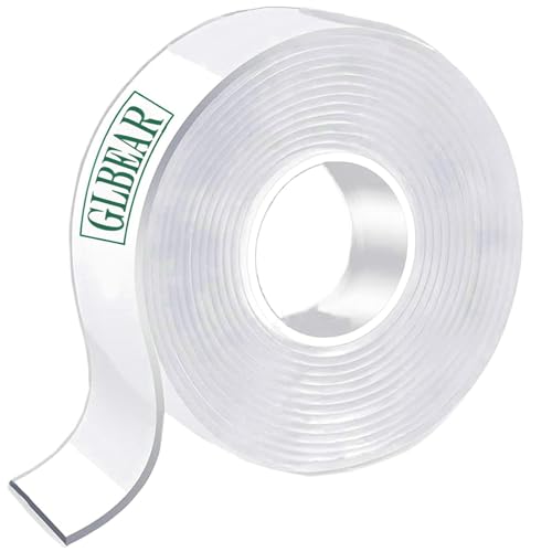 Strong Double Sided Tape Heavy Duty Double Sided Tape for Walls, 10FT Clear & Tough Nano Tape Double Sided Mounting Tape Adhesive Tape, Removable Wall for Hanging Picture, Poster (1/12" x1.18" x 10') - size: 1/12" x1.18" x 10'