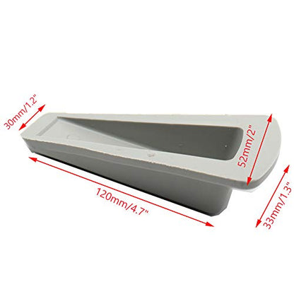 Rubber Door Stopper Door Stop Wedge Non Scratching Door Holder Large Grey - Pack of 4 - color: Gray