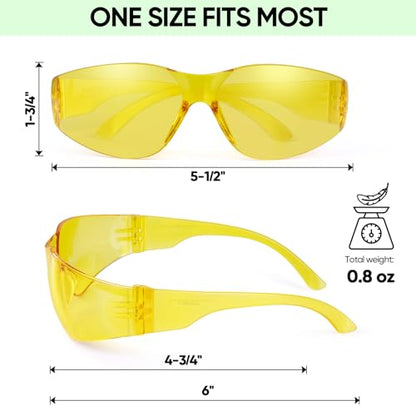 TICONN Clear Safety Glasses for Men and Women, Safety Goggles with Scratch Impact Resistant Meets ANSI Z87.1 Standard - style: 48 Pairs Yellow