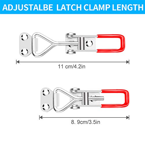 6 Pack Toggle Latch Clamp 4001, Adjustable Latch, Smoker Clamps Heavy Duty Latches, 330Lbs Holding Capacity Pull for Lid Jig, Tool Box Case (24PCS Screws) - style: 4001-6PK