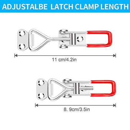 6 Pack Toggle Latch Clamp 4001, Adjustable Latch, Smoker Clamps Heavy Duty Latches, 330Lbs Holding Capacity Pull for Lid Jig, Tool Box Case (24PCS Screws) - style: 4001-6PK