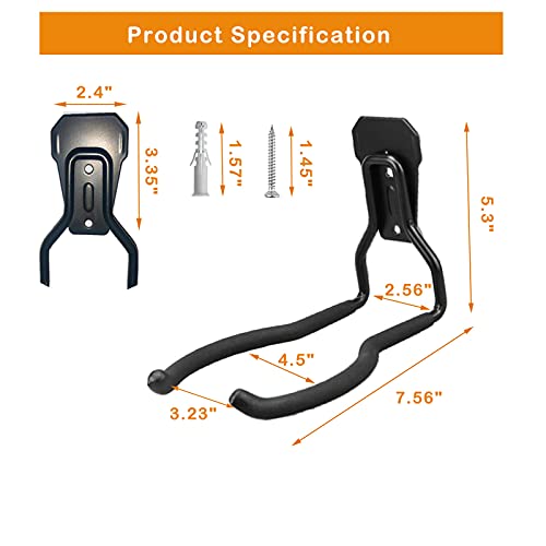 Garden Power Tool Hanger - Garage Wall Hooks, Weedeater & String Trimmer Hanger - Utility Hooks for Garage Tool Organizers and Storage - Black, 3 Pcs - color: Black-3 P