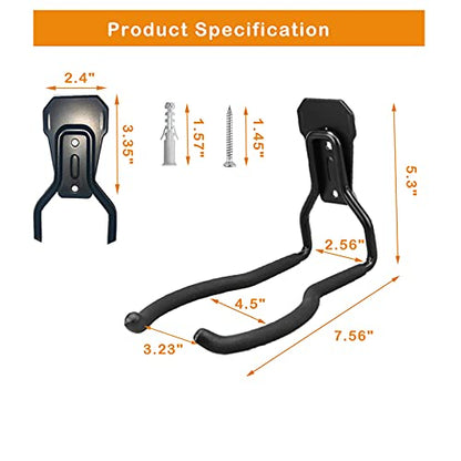Garden Power Tool Hanger, Garage Wall Hooks, Weedeater Rack, String Trimmer Hanger, Utility Hooks for Garage Tool Organizers and Storage - Black-1 Pcs - color: Black-1 P