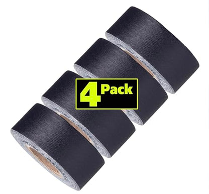 Mini Gaffer Tape Rolls by GafferPower 1 inch x 8yards - Pack of 4 Black, Made in The USA, Heavy Duty Gaffer's Tape, Strong Tough Compact Lightweight, Multipurpose - color: Black