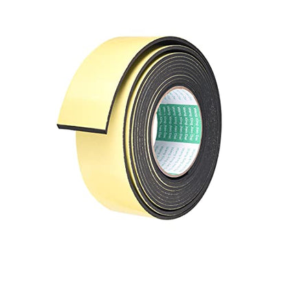 uxcell Sealing Foam Tape 50mm Wide 3mm Thick 4m/13ft Long, Self Adhesive Weather Strip for Window Door Insulation, Pack of 2 - size: 50mmx3mmx4m
