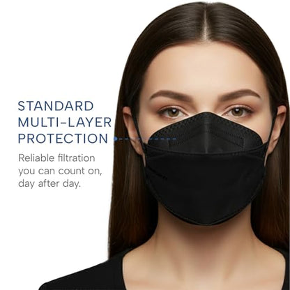 Well Before Welcome Series 3D KN95 Face Mask, Regular, Pack of 50 - color: Black